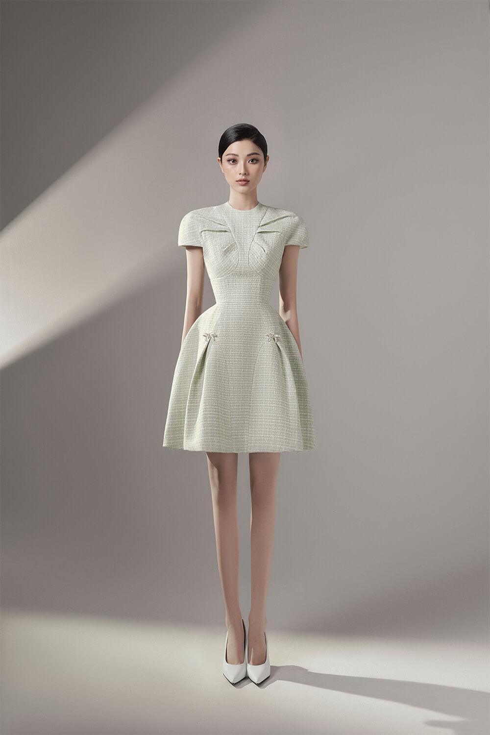 tweed a-line mini dress ASTR the Label | Diannie Tweed Mini Dress in Yellow