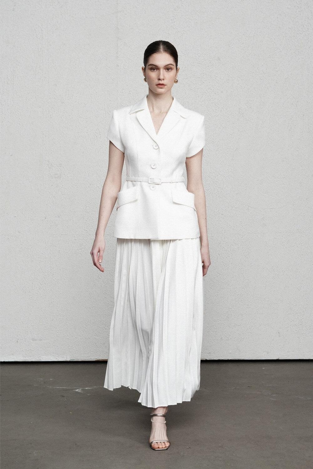 Chloe Fit and Flare Short Sleeved Surah Blazer MEAN BLVD