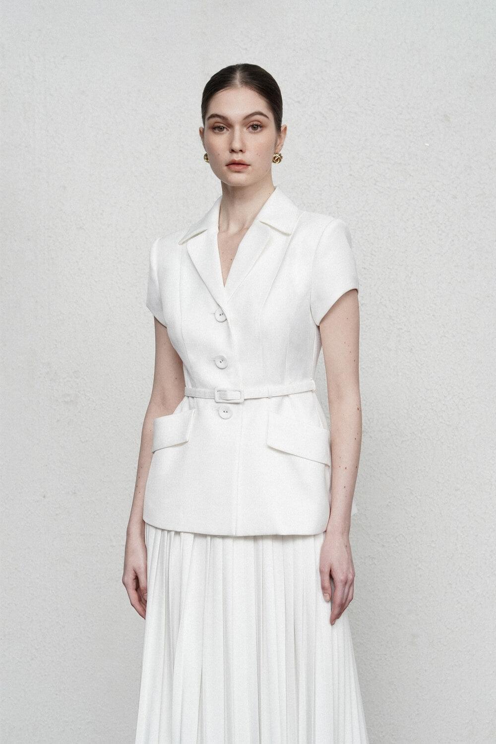 Chloe Fit and Flare Short Sleeved Surah Blazer MEAN BLVD