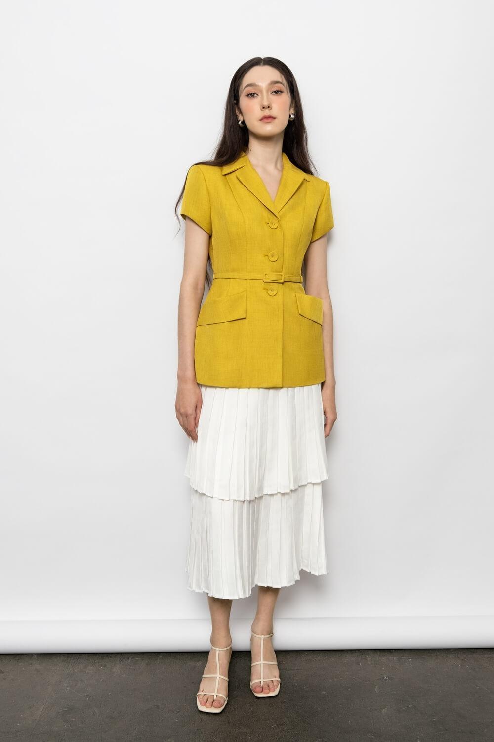 Chloe Fit and Flare Short Sleeved Surah Blazer MEAN BLVD