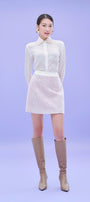 Cora Straight Folded Collar Silk Shirt MEAN BLVD