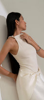 Dai Asymmetric Sleeveless Ribbed Cotton Top MEAN BLVD