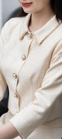 Daisy Fit and Flare Bracelet Sleeved Tweed Set MEAN BLVD
