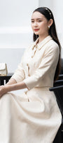 Daisy Fit and Flare Bracelet Sleeved Tweed Set MEAN BLVD