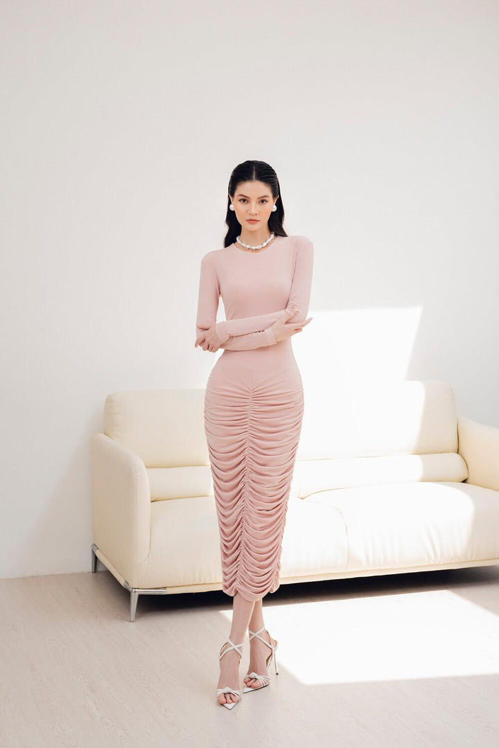 Della Bodycon Long Sleeved Cotton Midi Dress - MEAN BLVD