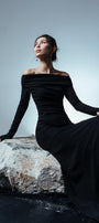 Diana Mermaid Off-Shoulder Jersey Maxi Dress MEAN BLVD