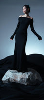 Diana Mermaid Off-Shoulder Jersey Maxi Dress MEAN BLVD