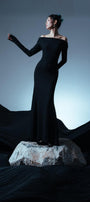 Diana Mermaid Off-Shoulder Jersey Maxi Dress MEAN BLVD