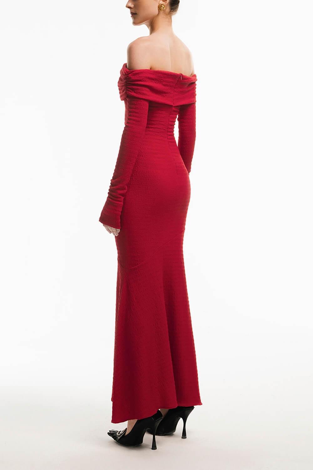 Diana Mermaid Off-Shoulder Jersey Maxi Dress MEAN BLVD