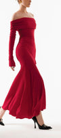 Diana Mermaid Off-Shoulder Jersey Maxi Dress MEAN BLVD