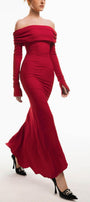 Diana Mermaid Off-Shoulder Jersey Maxi Dress MEAN BLVD