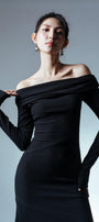 Diana Mermaid Off-Shoulder Jersey Maxi Dress MEAN BLVD