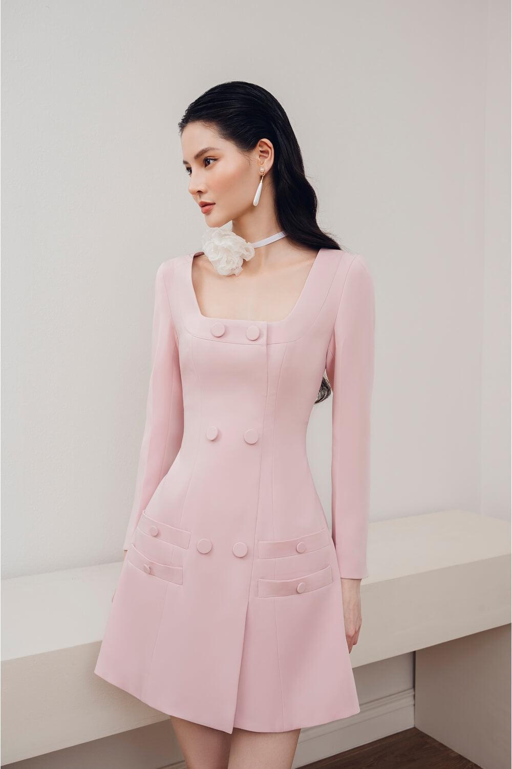 Edana A-line U-Neck Diamond Spandex Mini Dress MEAN BLVD