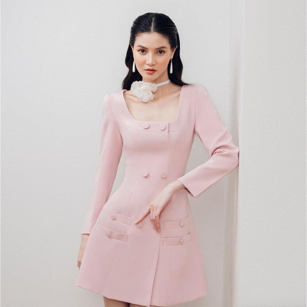 Edana A-line U-Neck Diamond Spandex Mini Dress MEAN BLVD