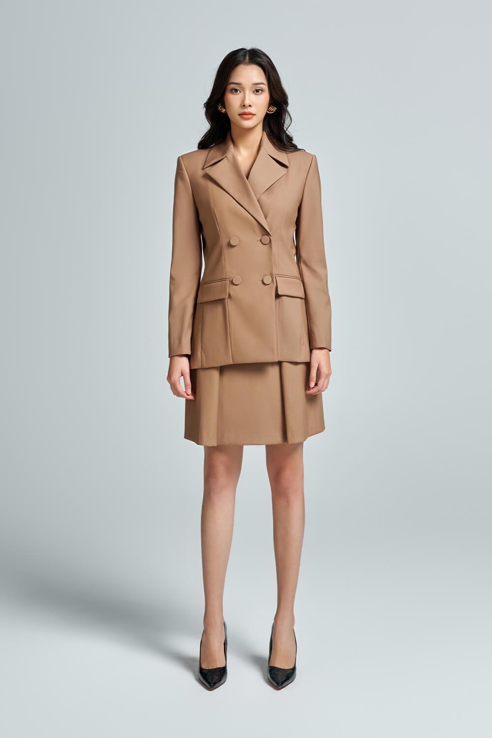 Elma Straight Double Breasted Twill Blazer - MEAN BLVD