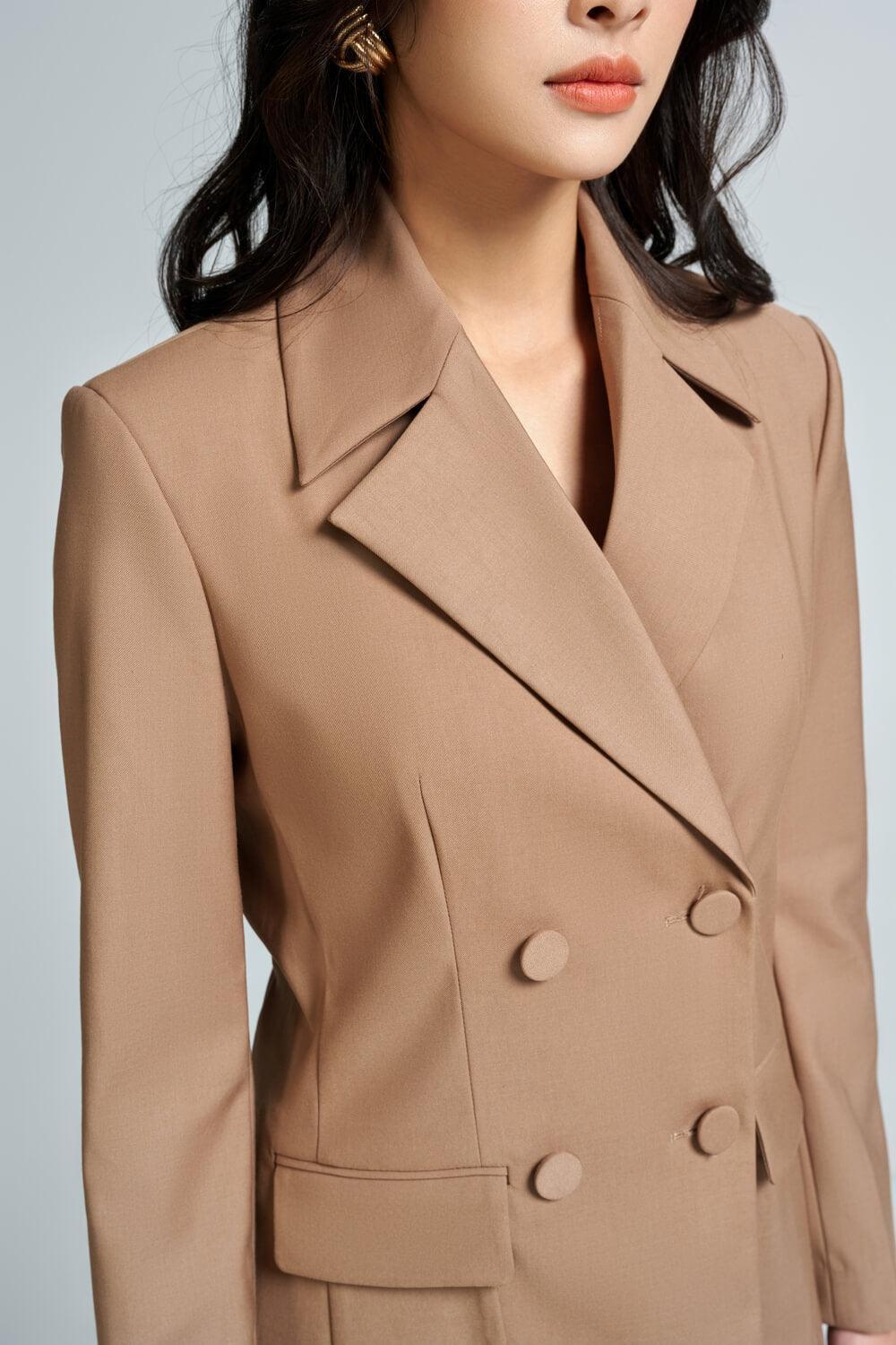 Elma Straight Double Breasted Twill Blazer - MEAN BLVD