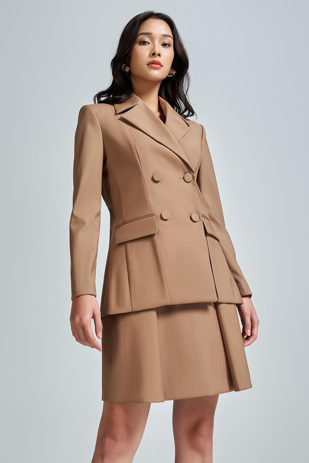 Elma Straight Double Breasted Twill Blazer - MEAN BLVD