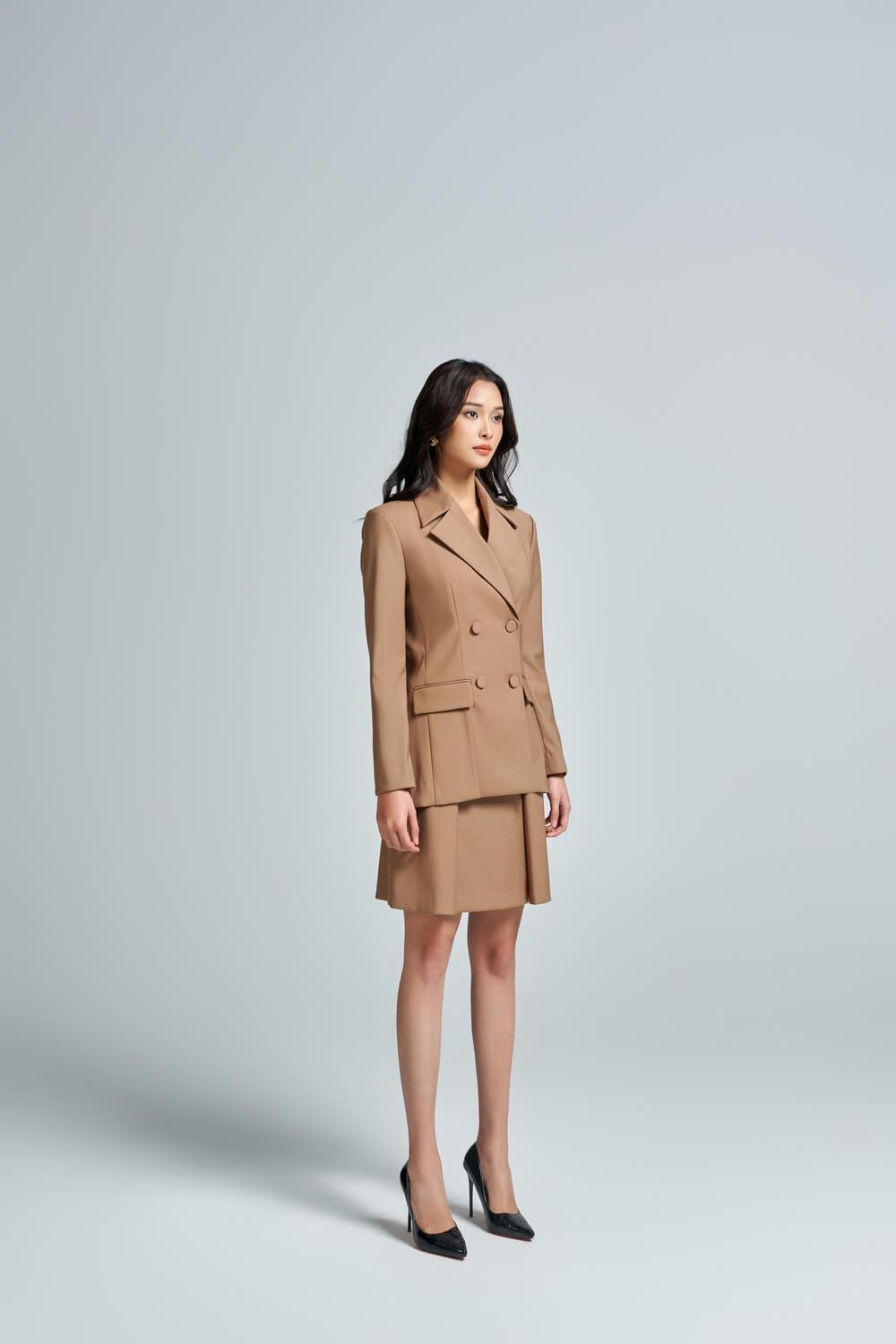 Elma Straight Double Breasted Twill Blazer - MEAN BLVD