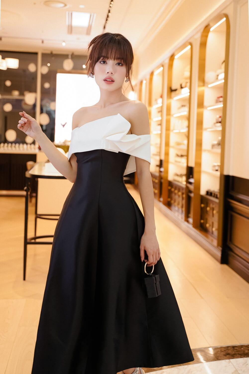 Women's Emily A-Line Off-Shoulder Taffeta Midi Dress S/M/L Black Mean Blvd S / Black Women's Emily A-Line Off-Shoulder Taffeta Midi Dress S/M/L Black Mean Blvd S / Black