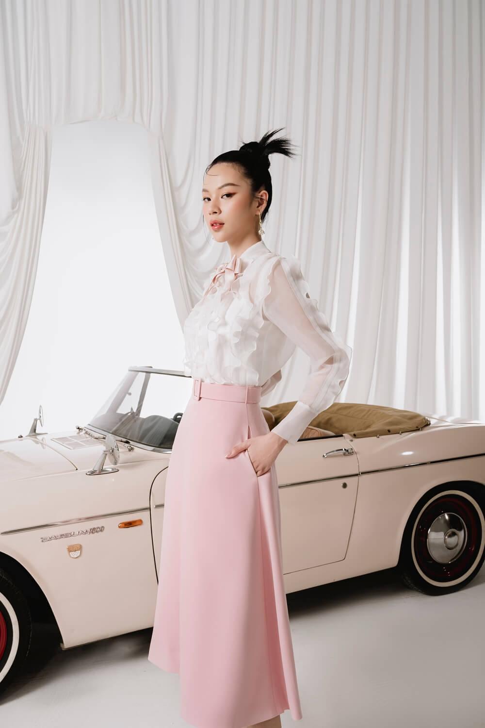 Esme Straight Ruffled Organza Blouse MEAN BLVD