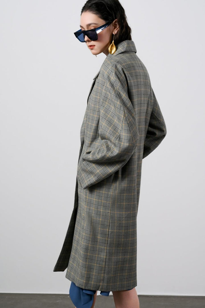 Evangeline Straight Long Sleeved Cotton Above The Knee Trench Coat MEAN BLVD