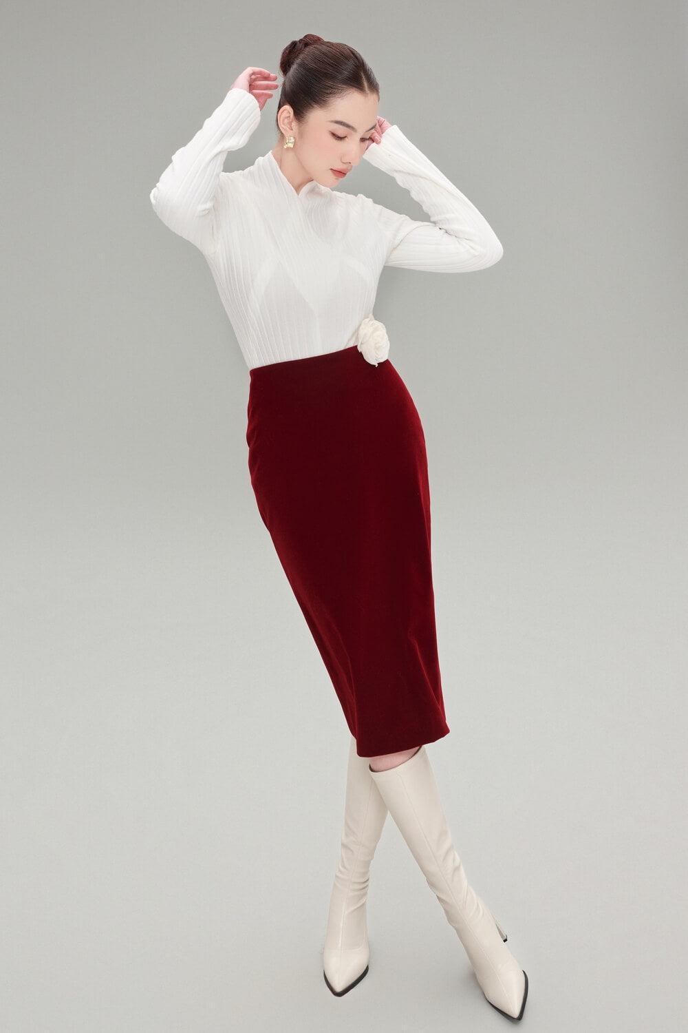Evangeline Straight Long Sleeved Viscose Top MEAN BLVD