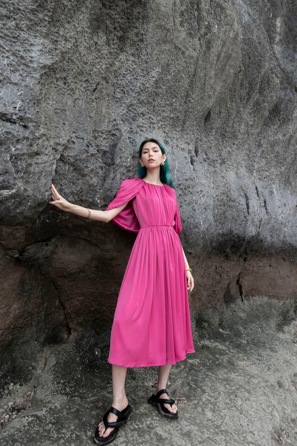 Falabelle Cape Shoulder Dress MEAN BLVD