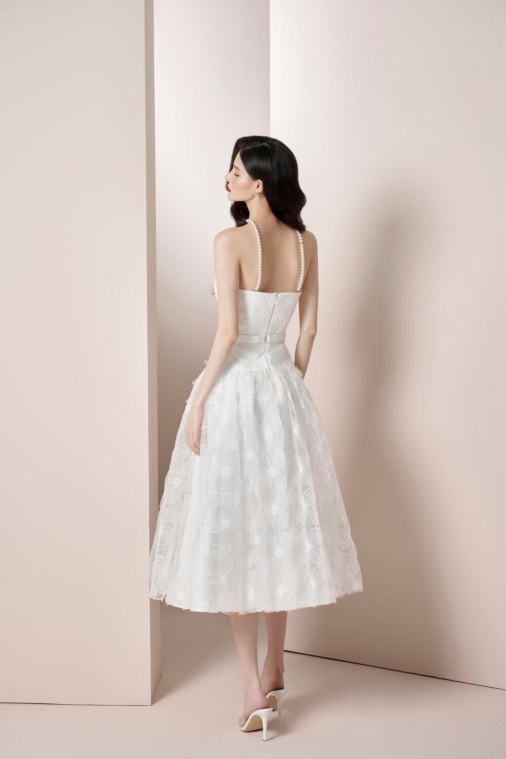 Women's Fiona Strapless Straight Across Neck Tulle Midi Dress S/M/L White Mean Blvd S / White Women's Fiona Strapless Straight Across Neck Tulle Midi Dress S/M/L White Mean Blvd S / White