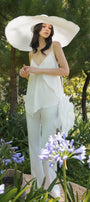 Fistula Straight Wide Leg Silk Extra Long Length Pants MEAN BLVD