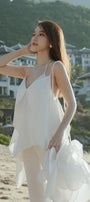 Fistula Straight Wide Leg Silk Extra Long Length Pants MEAN BLVD