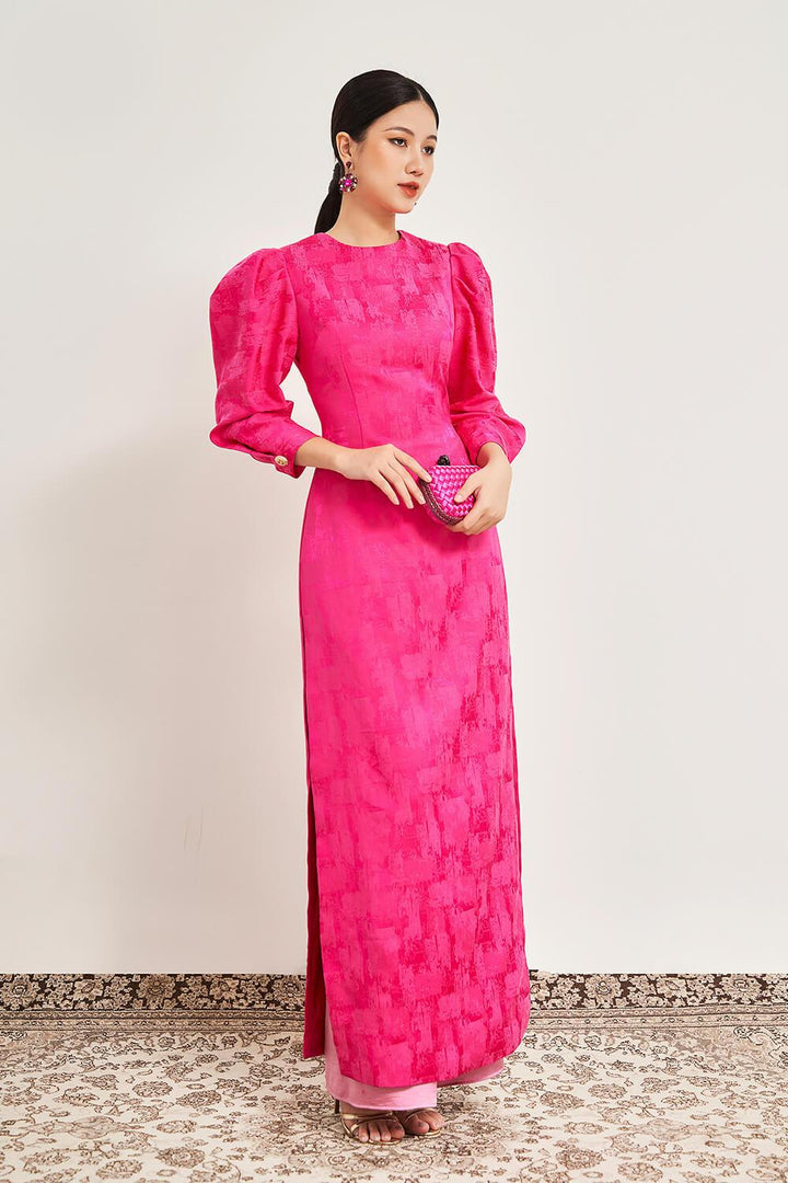 Frida Fitted Round Neck Brocade Ankle Length Ao Dai MEAN BLVD