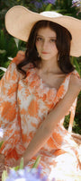 Fusia Tunic Asymmetric Sleeved Chiffon Midi Dress MEAN BLVD