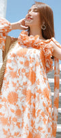 Fusia Tunic Asymmetric Sleeved Chiffon Midi Dress MEAN BLVD