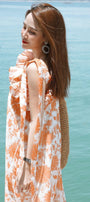 Fusia Tunic Asymmetric Sleeved Chiffon Midi Dress MEAN BLVD