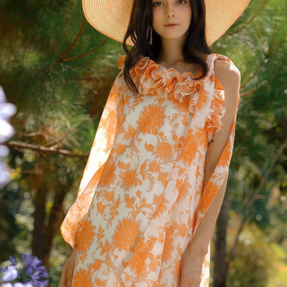 Fusia Tunic Asymmetric Sleeved Chiffon Midi Dress MEAN BLVD