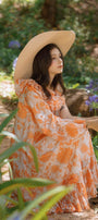 Fusia Tunic Asymmetric Sleeved Chiffon Midi Dress MEAN BLVD