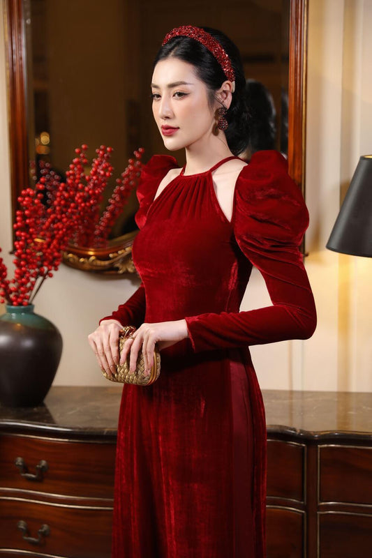 Geena Halter Neck Ao Dai MEAN BLVD