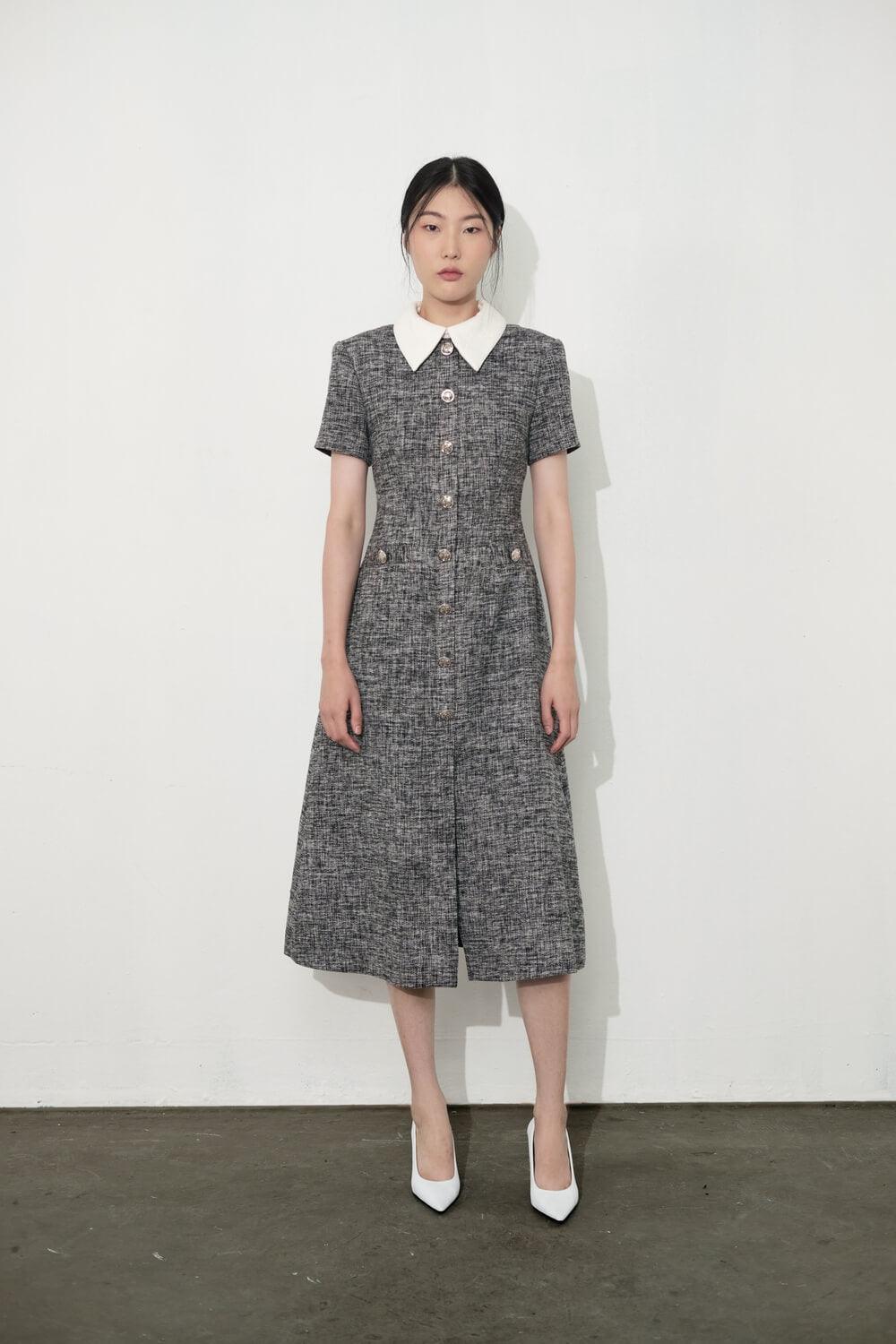 Gomez Folded Collar Dress MEAN BLVD