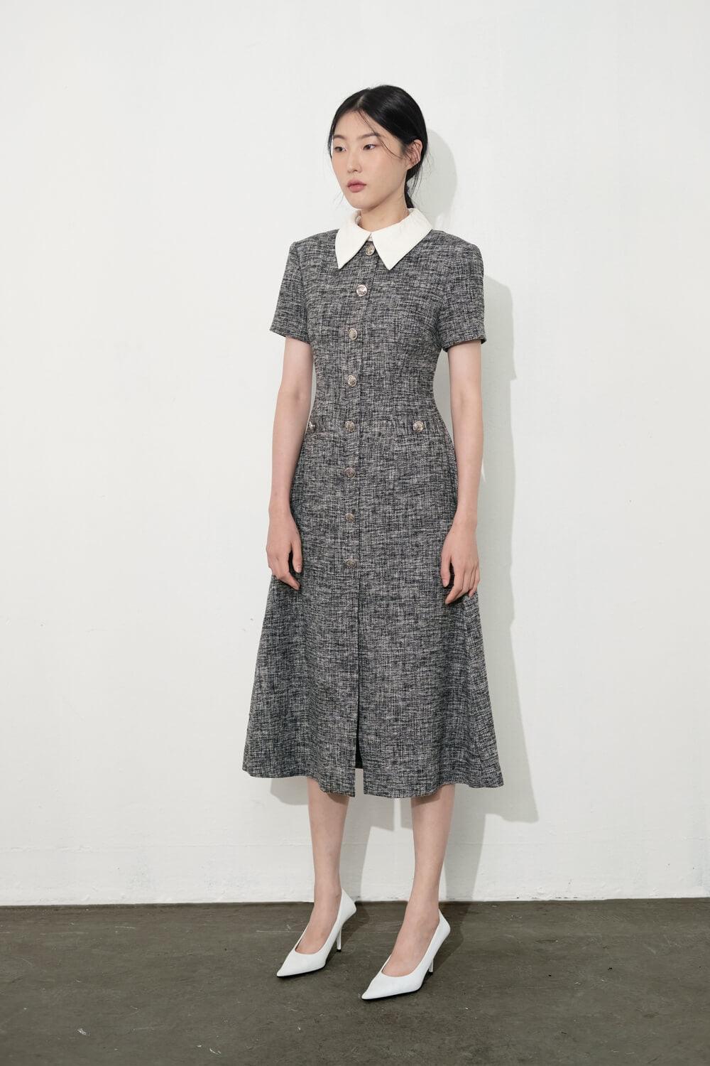 Gomez Folded Collar Dress MEAN BLVD