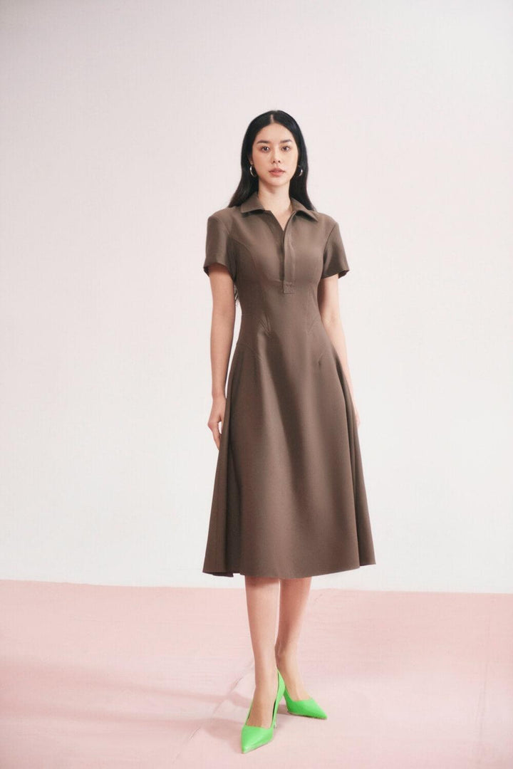 Gwen Folded Collar Dress MEAN BLVD