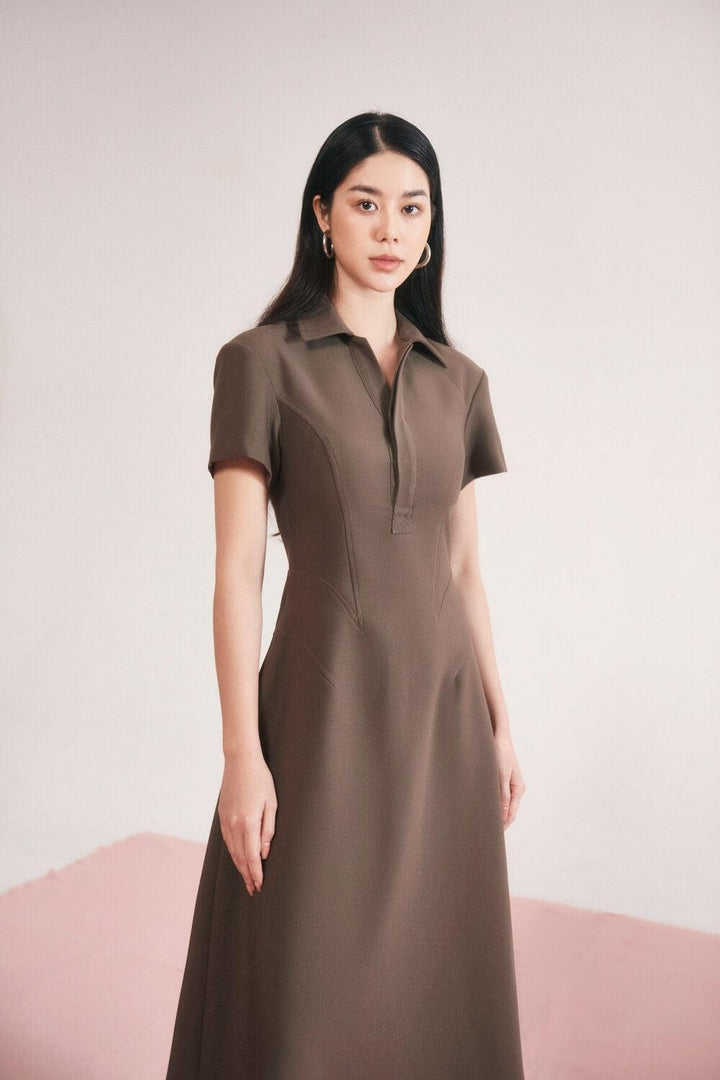 Gwen Folded Collar Dress MEAN BLVD