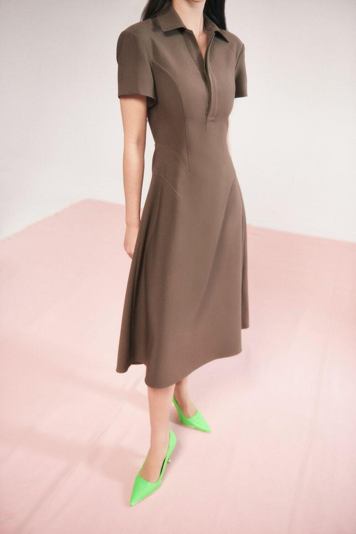 Gwen Folded Collar Dress MEAN BLVD