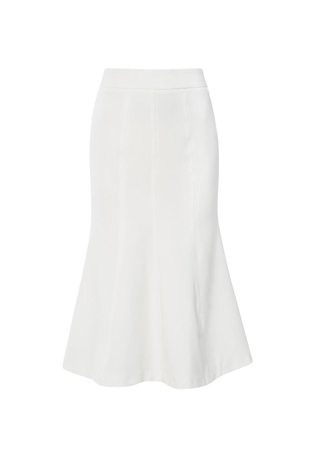 TRUMPET FLARE SKIRT-WHITE