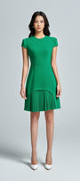 Helixia A-line Short Sleeved Crepe Mini Dress - MEAN BLVD