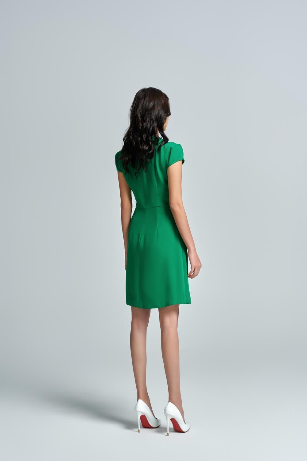 Helixia A-line Short Sleeved Crepe Mini Dress - MEAN BLVD