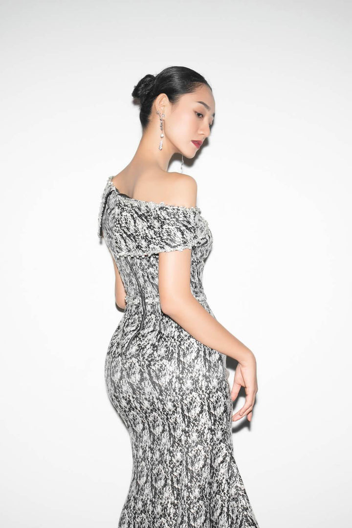 Hiraga Asymmetric Shoulder Dress MEAN BLVD