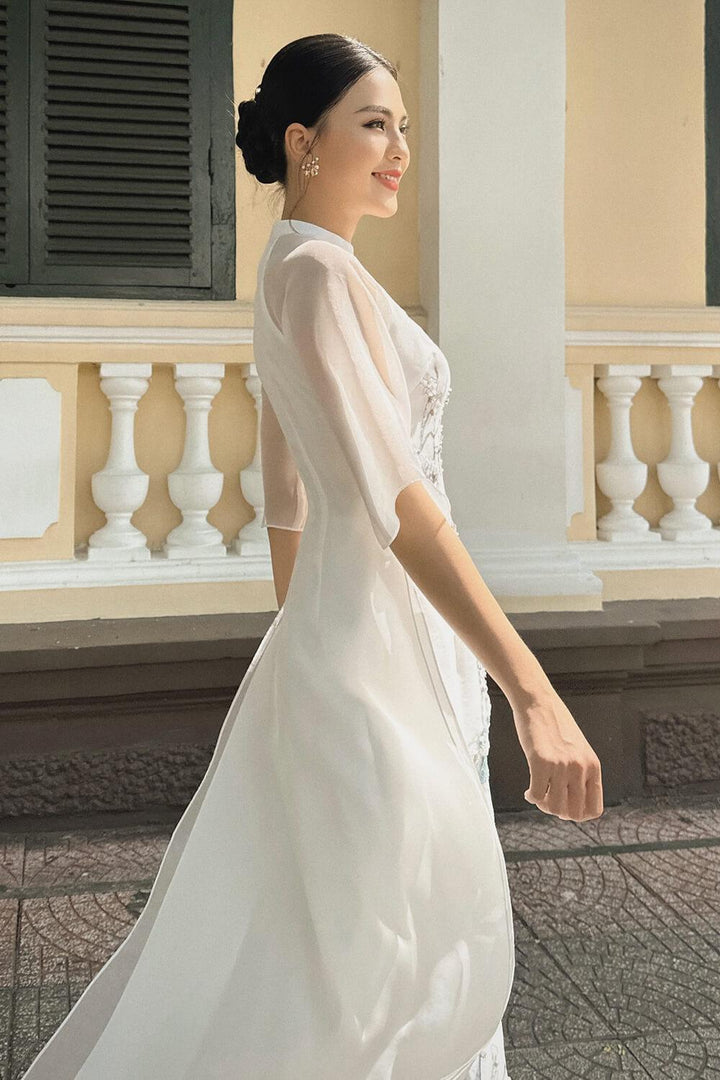 Hy Vien Middle Sleeves Ao Dai | MEAN BLVD