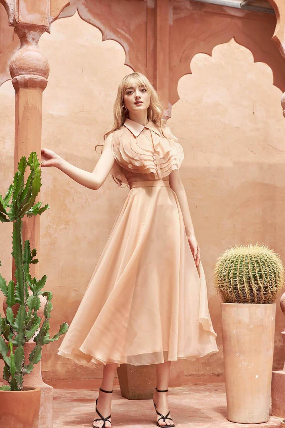 Ichigo Ruffle Neckline Dress MEAN BLVD