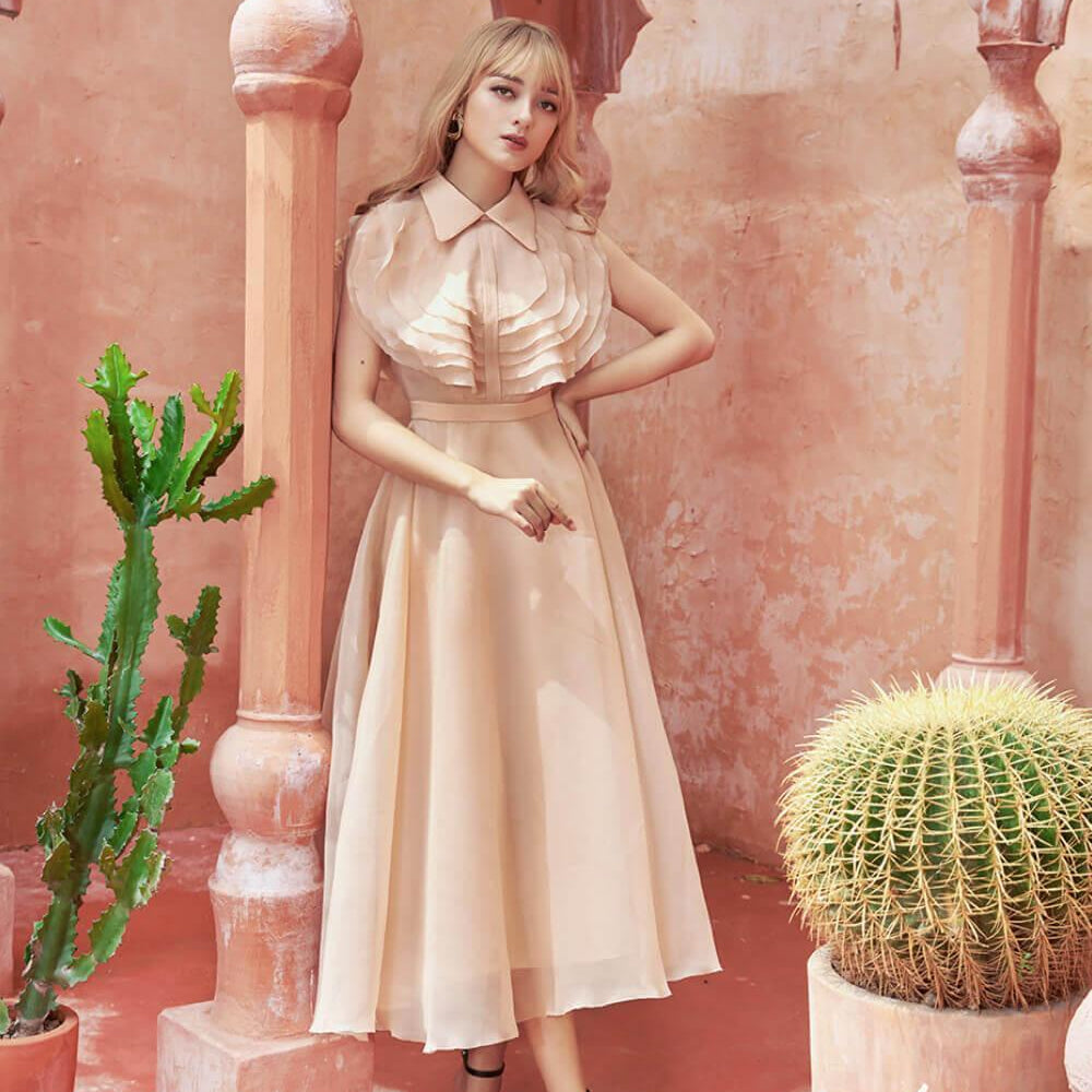 Ichigo Ruffle Neckline Dress MEAN BLVD