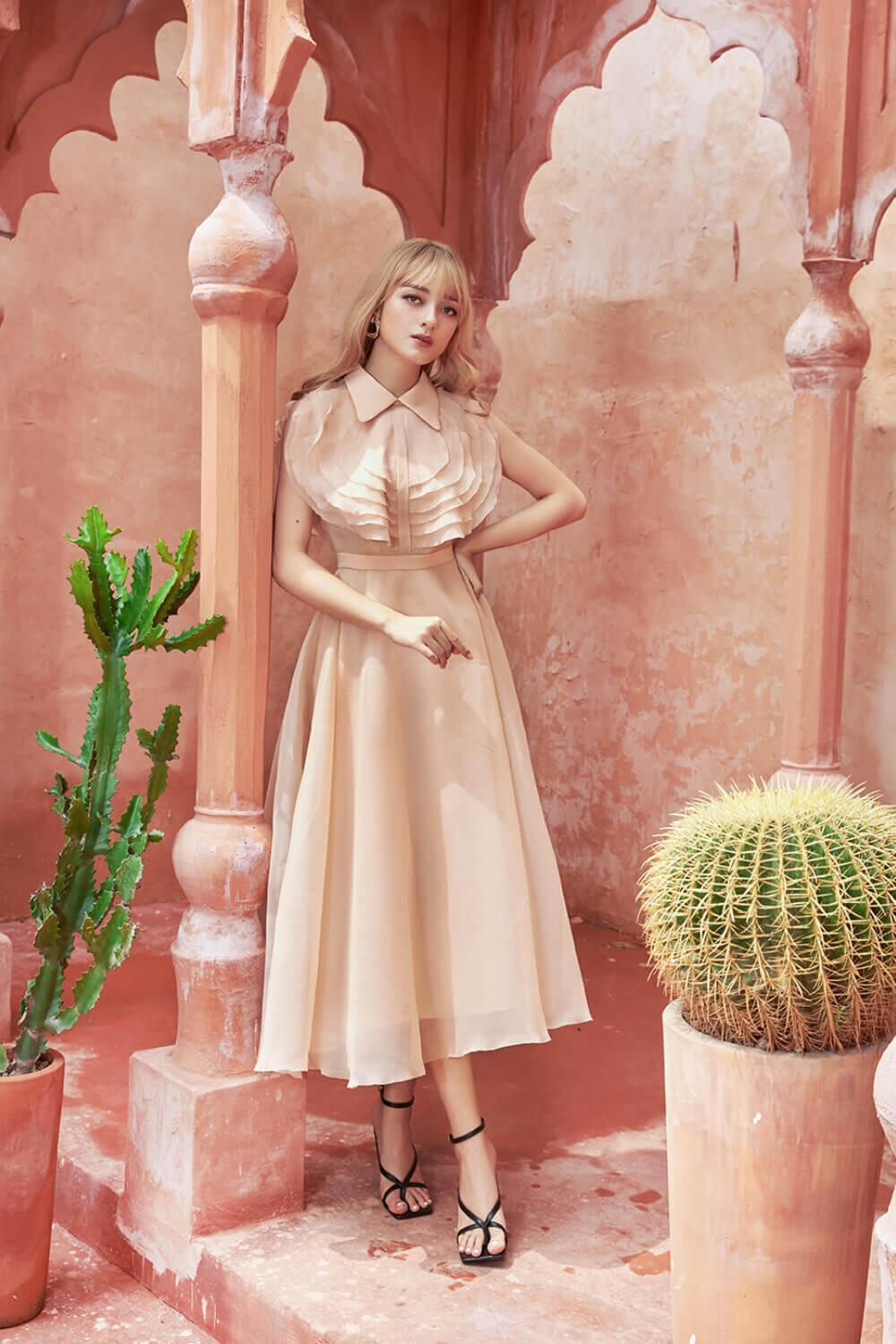 Ichigo Ruffle Neckline Dress MEAN BLVD